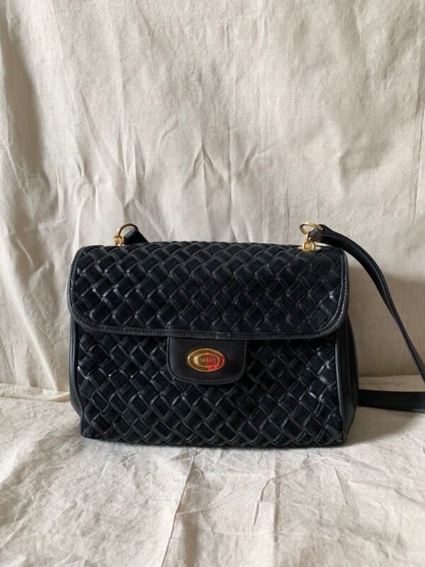 Vintage Woven Suede Crossbody Bag