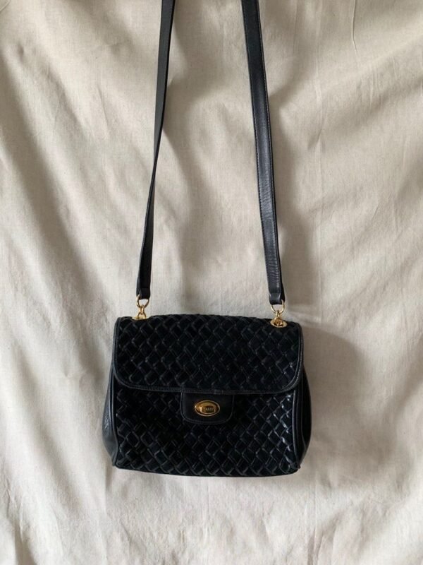 Vintage Woven Suede Crossbody Bag