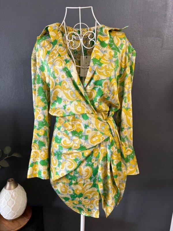 Elegant Flower Wrap Dress