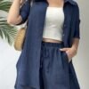 006147c1-9840-4d21-8eed-09e264f52ad6.jpg Navy Short Sleeve Cardigan & Shorts Set