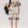 Men's Summer Ice Silk Fake Two-Piece T-Shirt & Pants Set