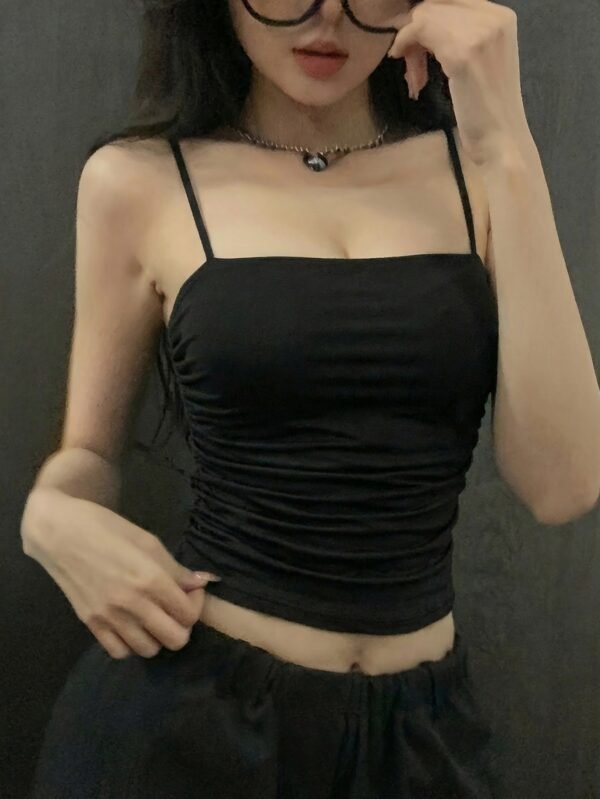 09fed9b46ee842f7991bdbb475780f72-goods.jpeg Black Solid Color Women's Sexy Camisole Top
