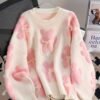 0a561087-2608-453b-960e-4668130eb9c4.jpg Women's Elegant Bear & Bowknot Knit Sweater – Pink