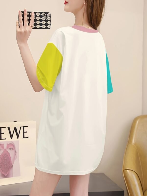 Women's Cartoon Print Oversized Longline T-Shirt