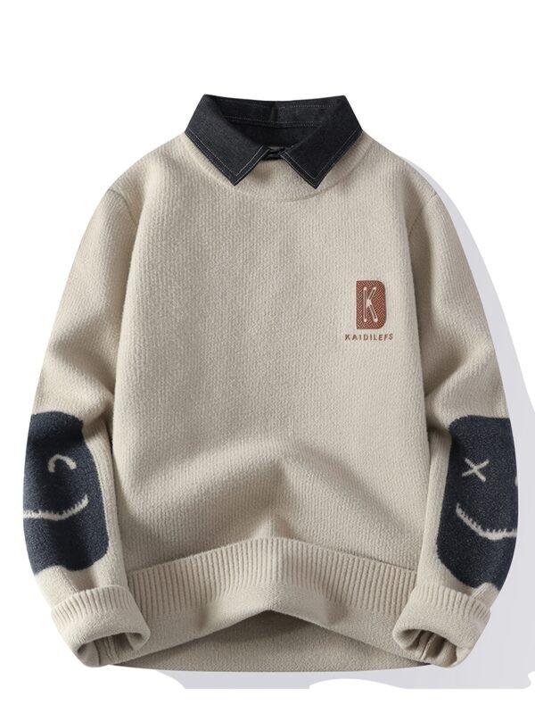 10024ffd-1c85-4671-8d38-e5cc9e993987.jpg Men's Fake Two-Piece Knitted Sweater Cardigan