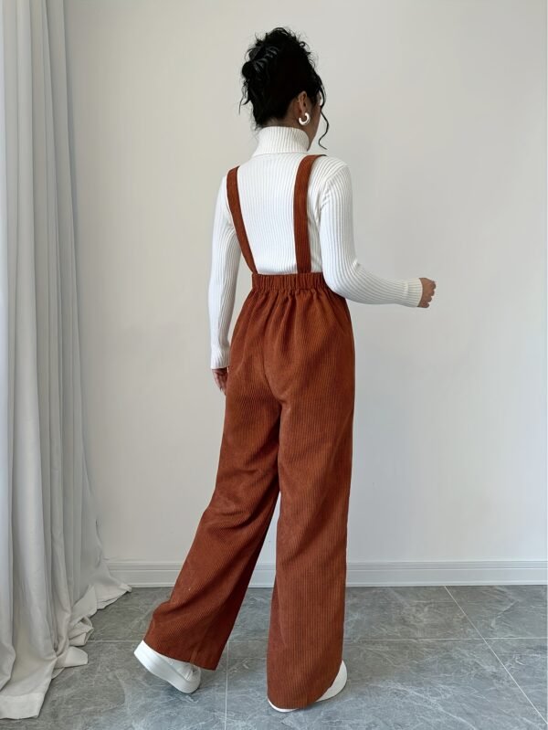 Women's Minimalist Corduroy Suspender Jumpsuit