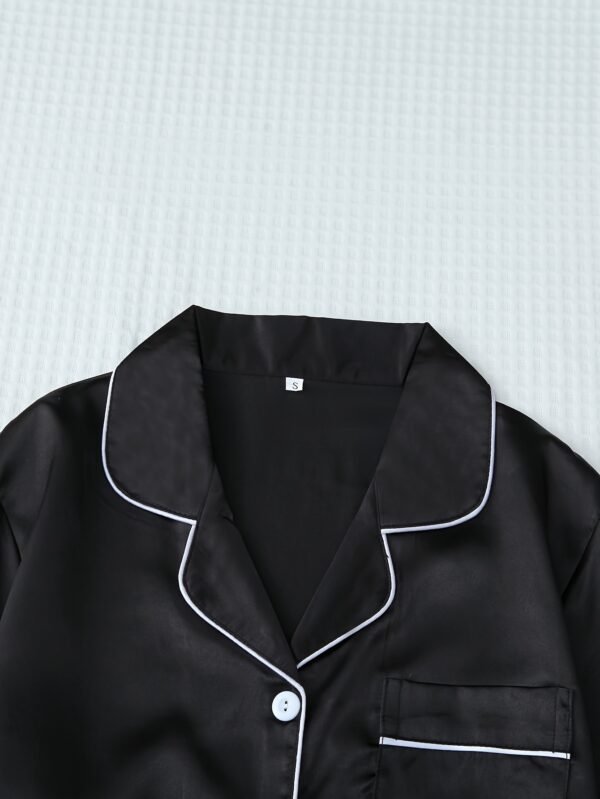 11dd44fc-795a-4ee9-888e-c87f791f796c.jpg Women's Satin Button-Up Top with Elastic Waistband black colour