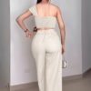 135e5627-6a1d-4cc7-bc8b-ebac1383f853.jpg Apricot 3D Floral Off-Shoulder Pants Set