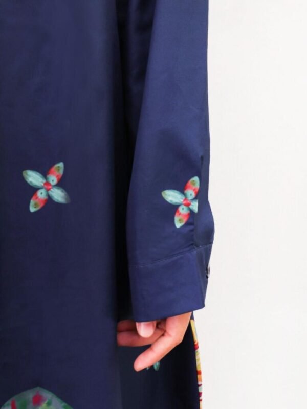 Women's Floral Print Long Sleeve Muslim Dress