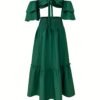 Summer New Beach Vacation Strappy Bandeau Ruffled Top And Skirt 2pcs Set Women'S