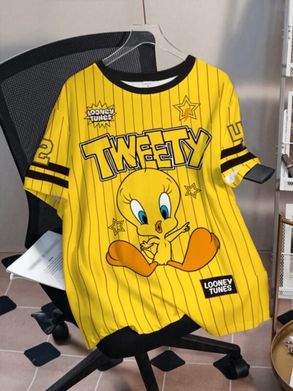 157c35fab4204cbd9af9d2133abfded7-goods.jpeg Men's Looney Tunes Graphic Short Sleeve T-Shirt – Yellow