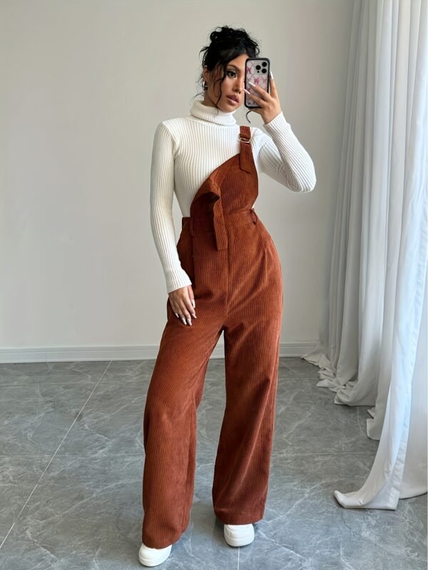 Women's Minimalist Corduroy Suspender Jumpsuit