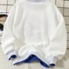 Men's Embroidered 2-in-1 Style Round Neck Sweatshirt