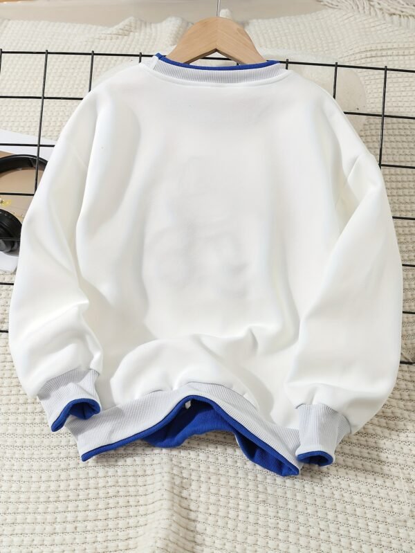 Men's Embroidered 2-in-1 Style Round Neck Sweatshirt