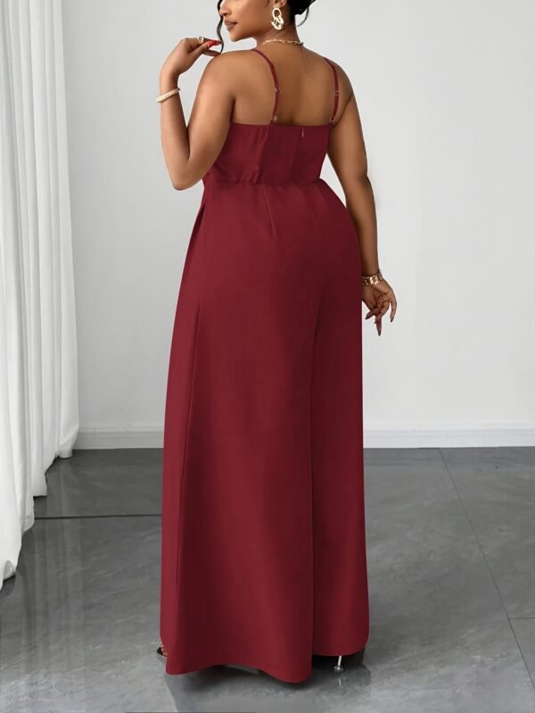 Burgundy Belted Wide-Leg Palazzo Pants