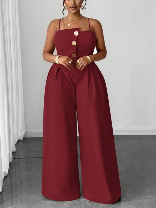 Burgundy Belted Wide-Leg Palazzo Pants