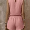 Women's Summer Sleeveless Tank Top & Shorts Set – Pink