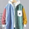 Men's Contrast Color Casual Shirt Jacket
