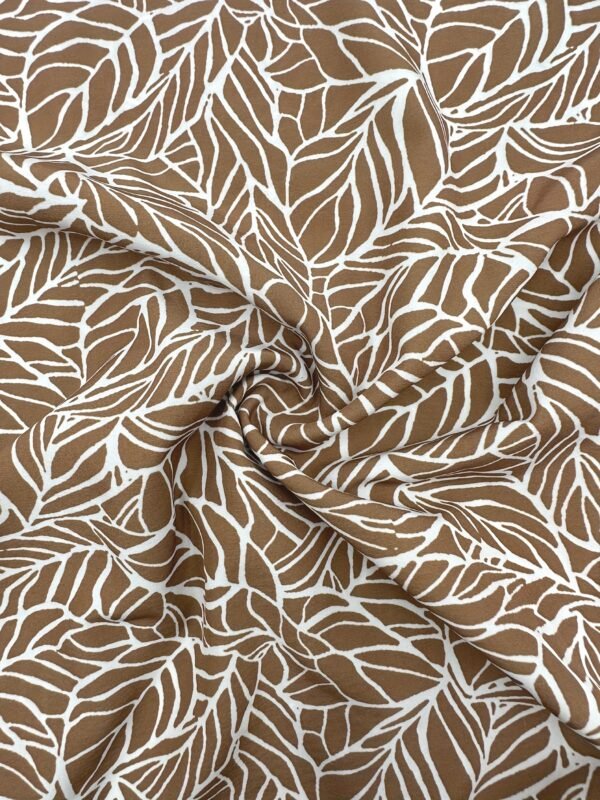 Men's Summer Leaf Print Button-Up Shirt & Shorts 2-Piece Set – Coffee Brown