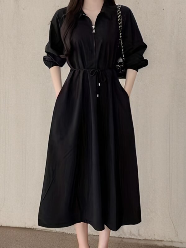28cd725f78f120fb0bf8f3ab28e3f547_Hkp0g0awoMQ9n.jpg Women's Lapel Tie Waist Elegant Dress