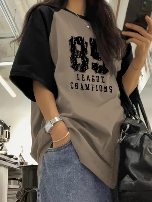 2967d240-f076-4cd5-b68a-1c7cf8f3b39b.jpg Women's Y2K Color Block Graphic Print Short Sleeve T-Shirt