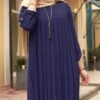 2a80790e-8aab-470c-9b03-7c6c09371566.jpg Women's Pleated Round Neck Roll-Up Sleeve Blouse