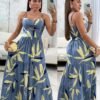 2ad92db2-fa01-4a5f-8c1e-8e13c566b3b3.jpg Sweetheart Neck Tropical Vacation Maxi Dress