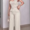 2cdbae1d-0412-46ae-bebf-e3f9d1d9335d.jpg Apricot 3D Floral Off-Shoulder Pants Set