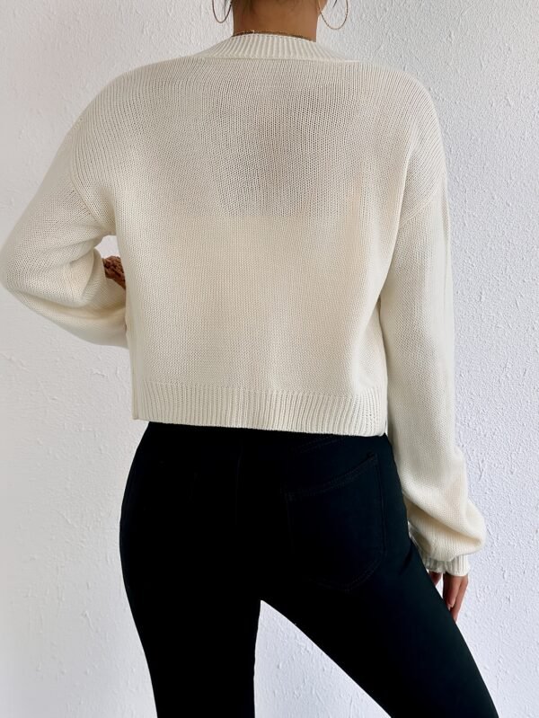 Women's Cute Bear Design Ribbed Cardigan