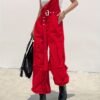 2f26f18a-52e2-4f1d-81d6-08eca7ed465d.jpg Women's Fashion Cargo Pants with Belt, Pockets & Suspender Details