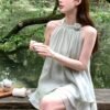 2f506337607f2e03c7678370c56cd01a.jpg Green Sleeveless Top & High-Waist Skirt Co-Ord Set