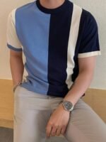 Men's Contrast Color Versatile Knit Sweater Top
