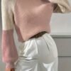 Women's Elegant Solid Color Long Sleeve Round Neck Top