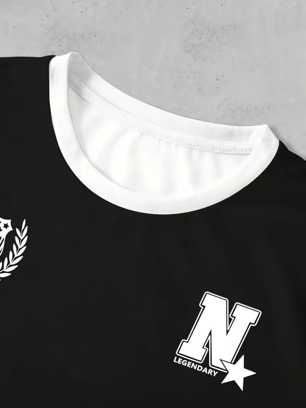 34b5eb42-2506-4009-9f0c-867f74104923.jpg Men's Graphic T-Shirt Black/White/Gray Block Color with Bold '28' Number