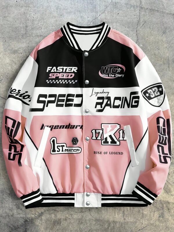 Men's Winter Christmas Letter Print Warm Sports Jacket