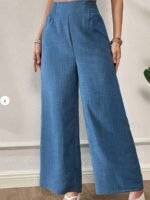 37326012-d544-4e90-b1ab-b53e111957d7.jpg Women's Everyday Comfortable Elastic Waist Wide-Leg Pants – Navy