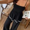 Plus Size Colour-Block Camisole & Pants Set