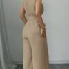 High-Neck Sleeveless Wide-Leg Jumpsuit
