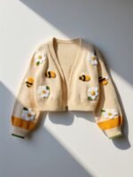 3abc24390946b3f15ff07fa0240fd75f.jpg Women's Bee Flower Embroidered Cardigan Sweater Coat