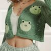 3e15748c-fdde-4202-8e92-4f191f3ba5a8.jpg Women's Elegant Hollow-Out Frog Jacquard Cardigan