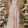 Women's Fashionable and Elegant Floral Slit Dress