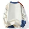 Men's Color-Block Round Neck Knit Sweater – Orange Red