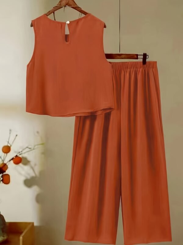 Women's Elegant Orange Skirt Set – Stylish Warm-Tone Fashion Outfit