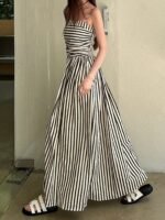 Striped Print Vacation Maxi Dress