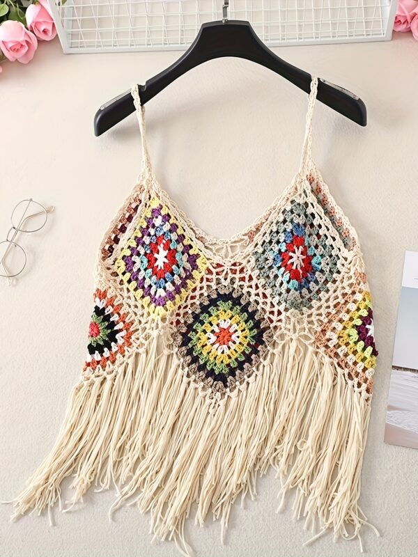 Bohemian Crochet Tassel Beach Cover-Up Dress