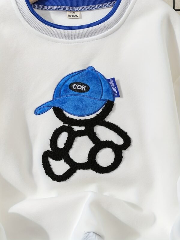 Men's Embroidered 2-in-1 Style Round Neck Sweatshirt