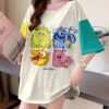 Women's Cartoon Print Oversized Longline T-Shirt