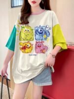561c1436-52a9-44e7-a053-f871deed0fe3.jpg Women's Cartoon Print Oversized Longline T-Shirt