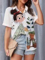 5d1475b2199c44049ffc7cc177ef30b2-goods.jpeg Women's Floral Garden Print Button-Up Short Sleeve Shirt