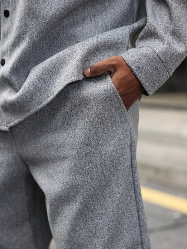 Men's Button-Up Casual Workwear Cardigan Jacket – Light Grey